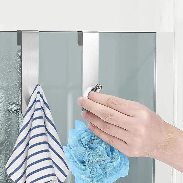 5-delt håndklædeholder til glasbrusedør - Kroge til glasbrusedør