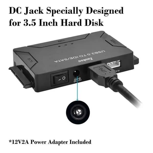Harddiskadapter - USB - 3.0 - IDE/SATA - 2.5\"/3.5\" - Ekstern strømforsyning