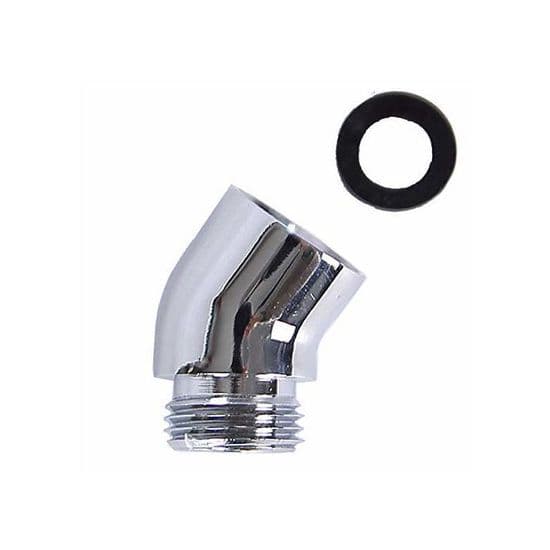 Vinkelmonteringsmuffe - Messing - 1/2\" IG - 1/2\" AG - 50° Vinkel
