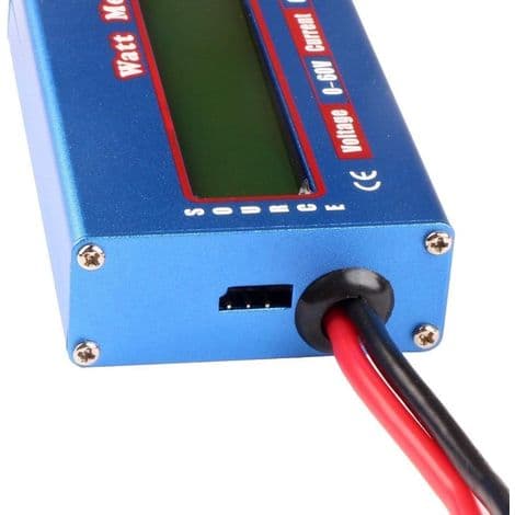 Solcelleeffektmåler LCD-analysator Wattmeter, DC LCD-skærm 60V/100A Højpræcisions effektmåler Wattmeter - Blå