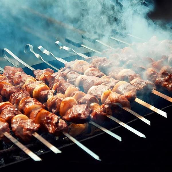 20-pakke grillspyd - Rustfritt stål - Holdbare - Grilling, Kebab, Bål - 35 cm