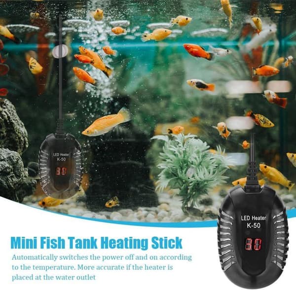 100W Akvarievarmer - 45 til 75L - LED Display - Overophedningsbeskyttelse