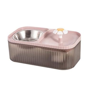Kattevandfontæne og skålsæt (pink)