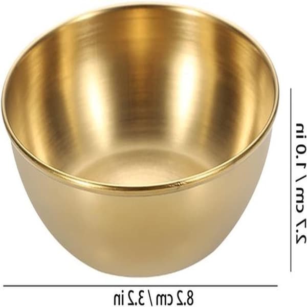 6 gyldne snackskåle i rustfrit stål - mini-dipskaale - runde dipskaale - sovseskåle - miniskåle - miniskåle
