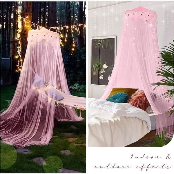 Prinsesse Myggenet Sengehimmel - Polyester - Pink - 60 cm diameter