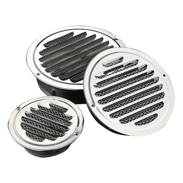 Rund ventilationsrist i rustfrit stål, 100 mm metalventilationsrist
