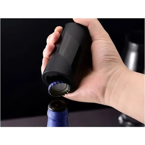 Automatisk magnetisk øloplukker, push-pull flaskeåbner, automatisk køkkentilbehør til hjemmet, sort