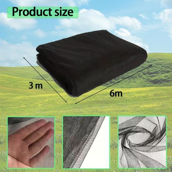 Udendørs myggenet 3x6 m - Sort - Insektbeskyttelse - 40D polyester - Åndbart