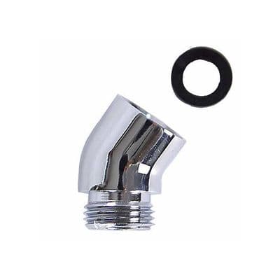 Vinkelmonteringsmuffe - Messing - 1/2\" IG - 1/2\" AG - 50° Vinkel