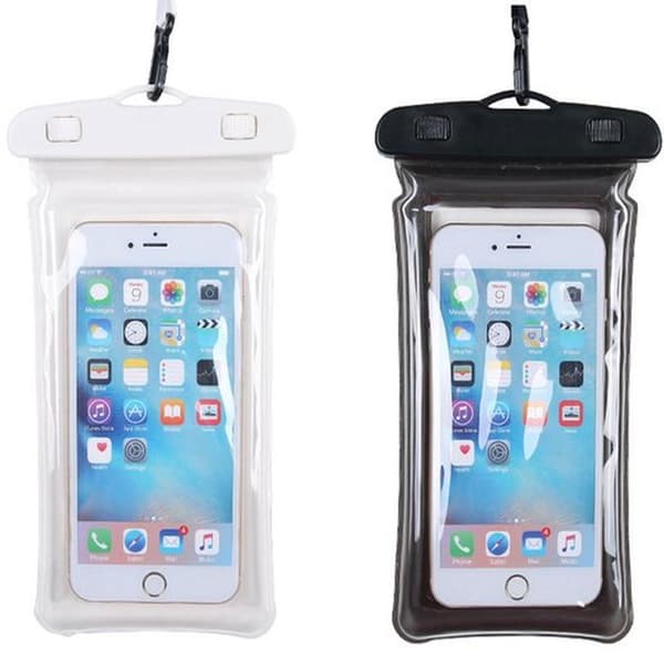 2-pack universellt vattentätt telefonfodral - svart och vitt
