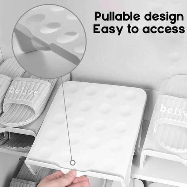 Non-slip Shoe Rack - Double-layered Shoe Organizer - Space-saving, Stackable, Suitable for Entryways and Bedrooms