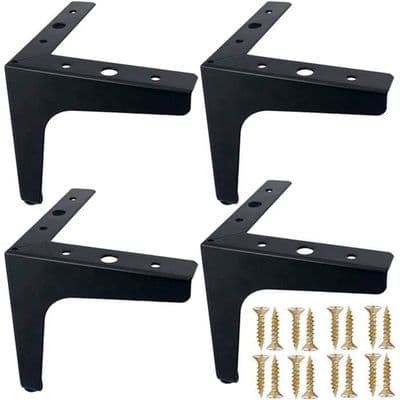 Trekantede møbelben i metal, 10 cm, moderne design, sort