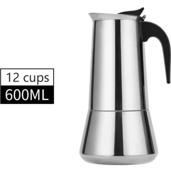 Mokakande - Rustfrit stål - 650 ml - 2 til 12 kopper - Rustfrit stål - Til voksne