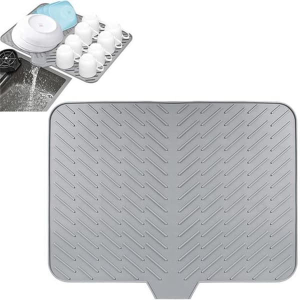 23x17 tommer grå sklisikker silikonmatte for oppvask og bar