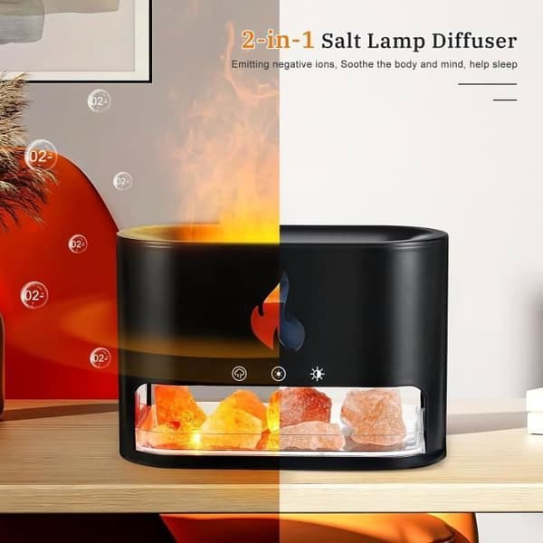 2-i-1 Æterisk Olie Diffuser Himalaya Saltkrystal Lampe Aromaterapi Diffuser med Æterisk Olie Diffuser