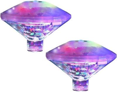 Flytende farget bassenglys, diskobadelys, IP68 nedsenkbart LED-lys, undervanns LED-lys med 7 moduser (2 STK)