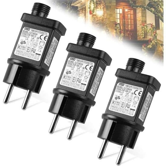 31V 6W LED-transformator: 3-delad blinkande sockel med timerfunktion, IP44 vattentät LED-transformator, funktion