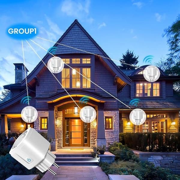 2 stk. WLAN Smart Socket - 16 A Wi-Fi-uttakstimer - Stemmestyring og fjernkontroll - Hjemmeautomatisering