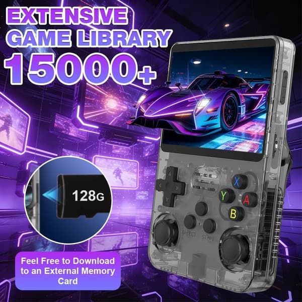 2025 New Retro Handheld Game Console, Portable, Handheld, White, For Adults, 20000+ HD Games Mini Retro Video Console