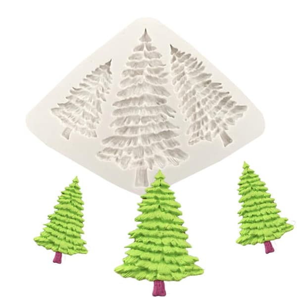 Silicone Christmas Tree Molds, Fondant Chocolate Cake Decorating Molds, DIY Baking Tools