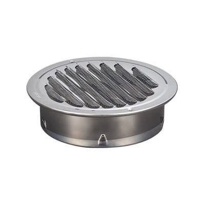 Rund ventilationsrist i rustfrit stål, 100 mm metalventilationsrist