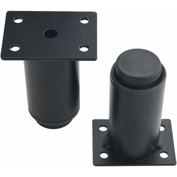 Møbelben sæt med 4 - Justerbare - Robust metal - Sort 8 til 12 cm