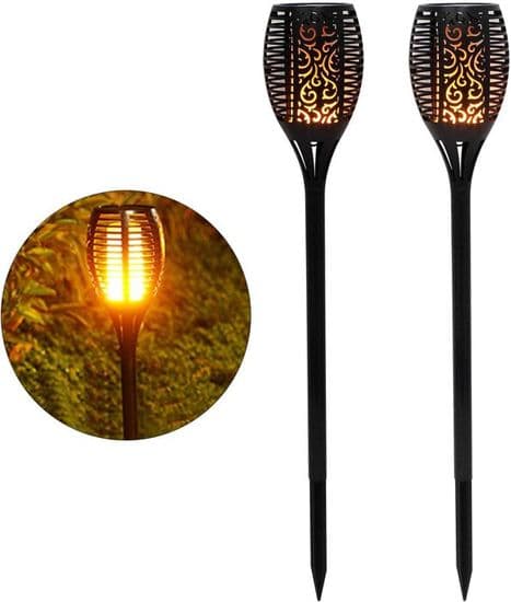 Sæt med 2 solcellehavelamper - med IP65 vandtæthed - Varmt lys - 96 LED'er - Lyssensor