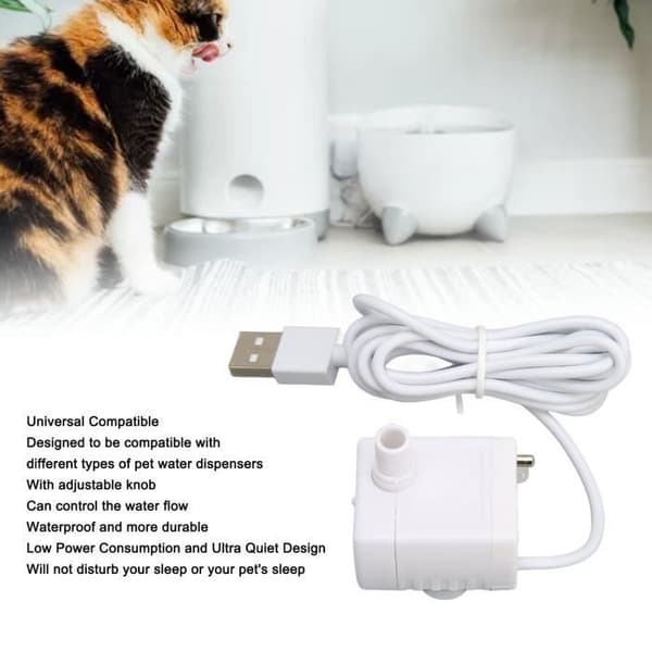 Ultraljudsvattenpump för husdjur - Justerbart flöde - Enkel att installera