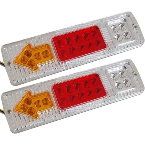 2 stk 12V lastebil tilhenger baklys 19 LED vanntett bremselys ryggelys blinklys baklys