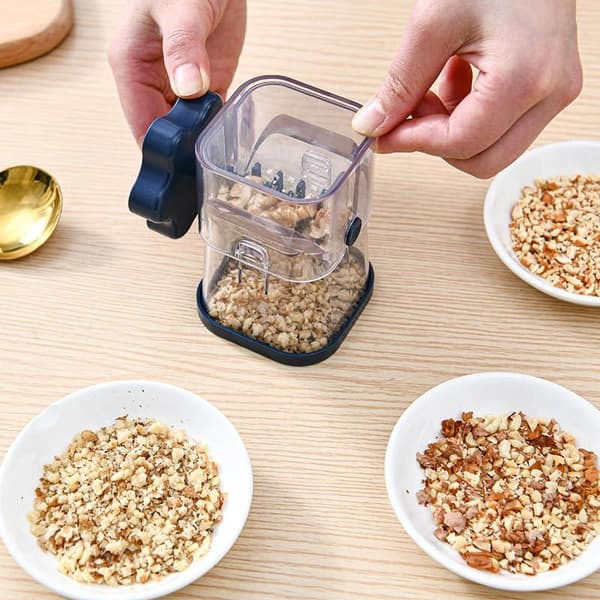 Nut Chopper Manual Crank Nut Grinder Multifunctional Crusher Handheld Kitchen Tool Suitable for All Nuts Walnut Pecan Chocolate