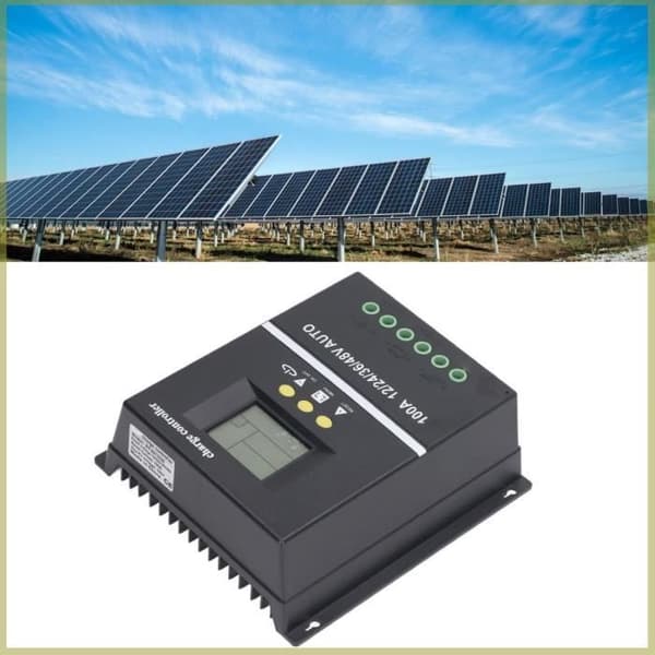 MPPT 100A Solar Controller - Automatisk Identifikation 12/24/36/48V - Effektivitet ≥99,5% - Justerbart LCD-display