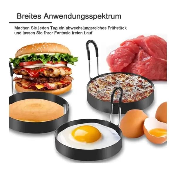 Æggeringe - Rustfrit Stål - 7,5 cm - Genanvendelige - 4 Stykker