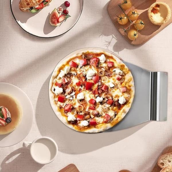 Kake- og pizzaspade - Rustfritt stål - med håndtak - Bakeredskap