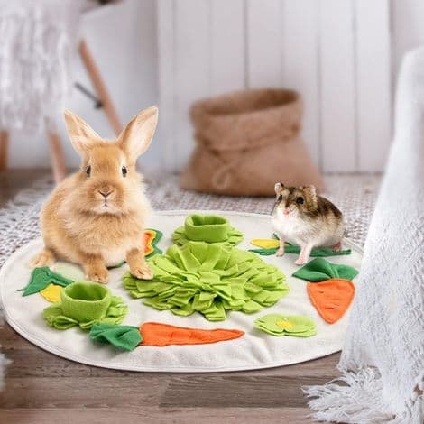 Snusemåtte til hunde, foldbar og vaskbar snusemåtte til kæledyr til kaniner, marsvin, chinchillaer, fritter