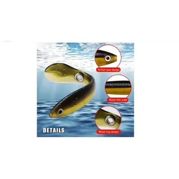 Mjukt Bete - Bionic - 5 st - Studsande Silikon - 3D Ögon - Realistisk Simrörelse