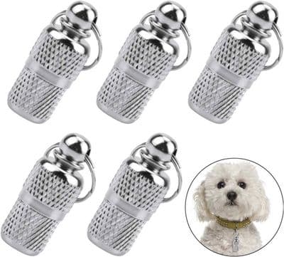 Hund-ID-bricka Hänge - Silver - 5-pack - Rektangulär