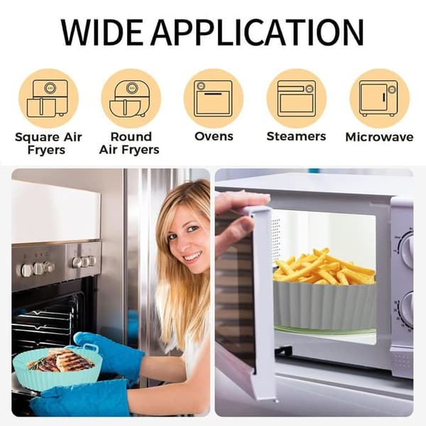 3-delt tilbehørssæt til airfryer, tilbehør til airfryer i silikoneform