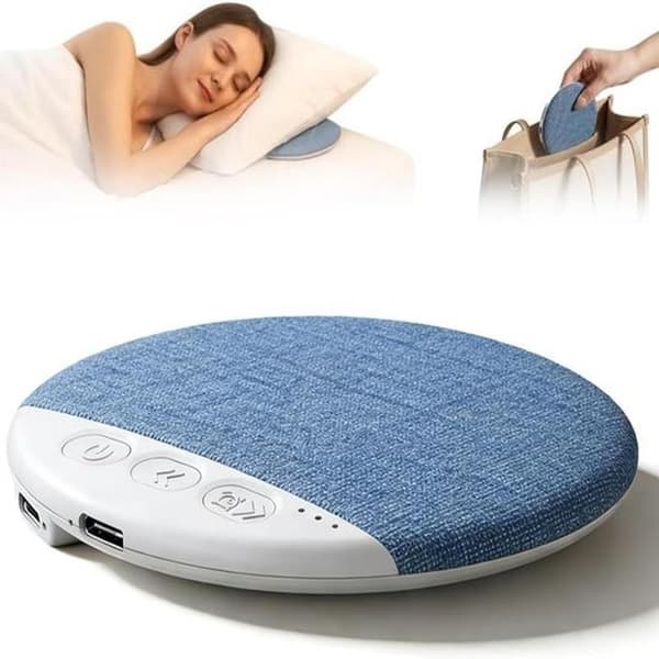 Bluetooth-benledningshøyttaler for søvn under puten, stereobass, timer for hvit støy, trådløs (blå)