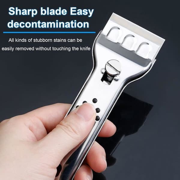 Keramisk kogepladeskraber i rustfrit stål - 20 udskiftningsblade - Ergonomisk - Kompakt