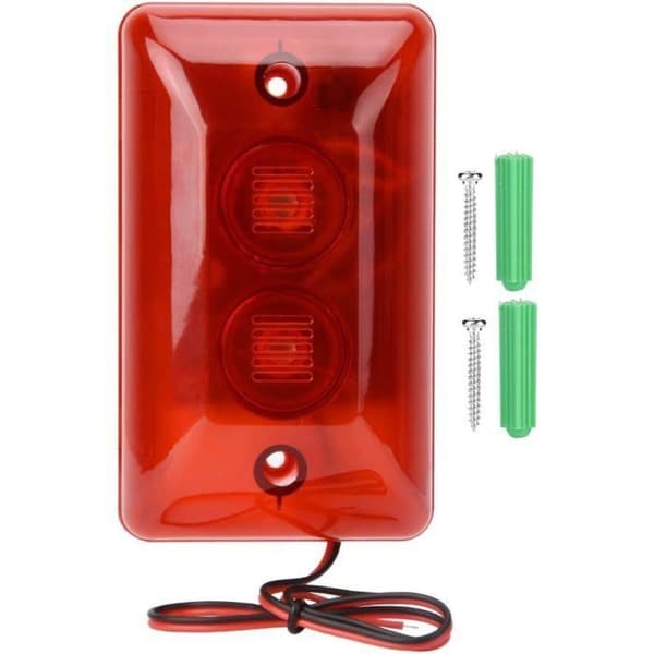 12V DC kablet strobelyssirene, alarmhorn