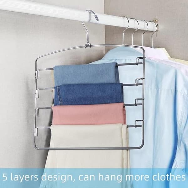 3-pack Non-Slip Trouser Hangers - Space-Saving Clothes Organizer with Rotating Arm