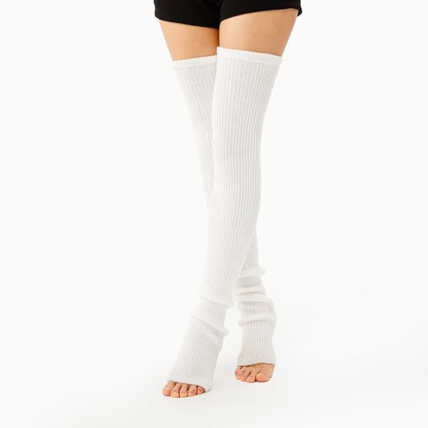 1 par over-knee vintervarme benvarmere strømper, tykke, 90 cm, til kvinder efterår vinter - sort