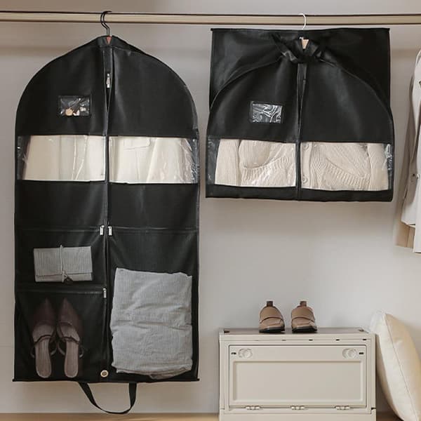 Garment Bag with Pockets: Dustproof Protection & Storage Bag for Wardrobe L