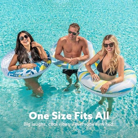 Uppblåsbara poolflottar med paljetter 32,5\" / 82,55 cm (3-pack), tropiska poolflottar
