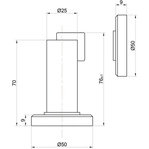 Magnetisk dørstopper MS010 - Antikt look - Flere farver - 5cm x 8.4cm