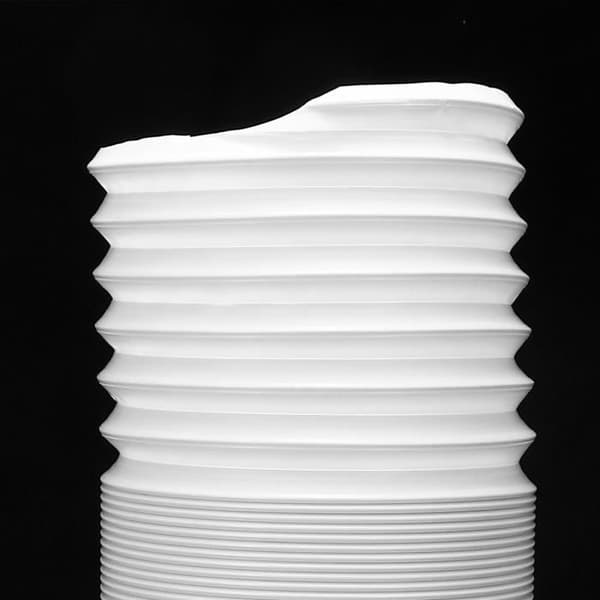 Flexibel frånluftsslang 300x15cm för luftkonditionering - Vit - Material: polypropen + ståltråd
