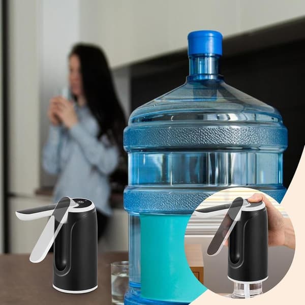 Drinking Water Pump - Automatic Desktop Water Bottle Dispenser Space-Saving Water Bottle Dispenser with Silicone Hose USB Charging Water Bottle Pump