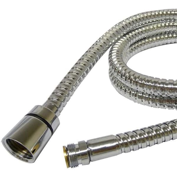 Dusjslange - 200 cm - Rustfritt stål - Utvendig gjenge - Krom