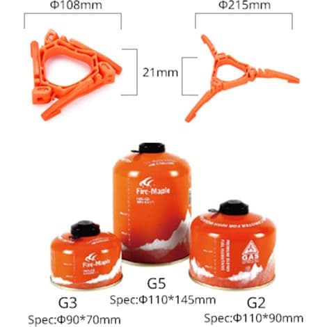 Fire-Maple Sklisikkert ABS Gasstankstativ, Sammenleggbart, Bærbart Stativ for Camping, Fotturer, Matlaging (oransje)