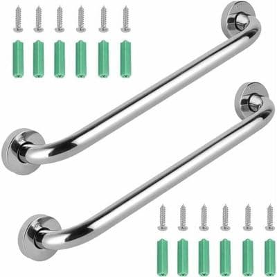 2 stk. robust gribestang i rustfrit stål til badekar, bruser, toilet, 30 cm